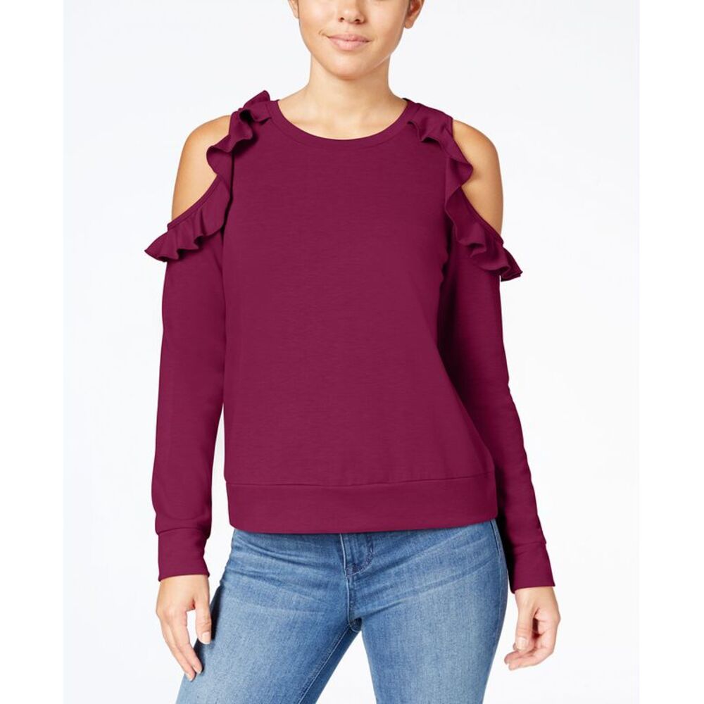 Self E Juniors Cold Shoulder Sweatshirt
